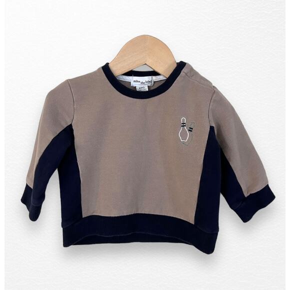miles the label. Organic Bowling Sweatshirt, 6 Months - Picture 1 of 7
